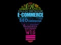 E-COMMERCE light bulb word cloud Royalty Free Stock Photo