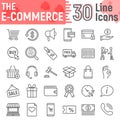 E commerce line icon set, Online store symbols Royalty Free Stock Photo