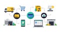 E-commerce Logistics and Supply Chain Management Flowchart Royalty Free Stock Photo