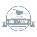 E commerce logo, simple gray style