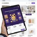 E-commerce Loyalty Rewards Program Tablet UI Royalty Free Stock Photo