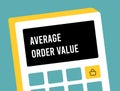 E-commerce metric - Average Order Value concept. Illustration of AOV metrics graph, calculation average transaction