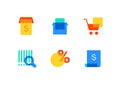 E-commerce - modern flat design style icons set Royalty Free Stock Photo