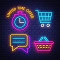 E-commerce neon signs collection