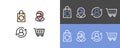 E commerce and online shop symbol set - modern cart refresh, delivery location, user refresh and cart icon symbols