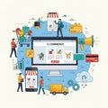 E-commerce and Online Shopping Ecosystem Royalty Free Stock Photo