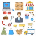 E-commerce and online shopping icons set Royalty Free Stock Photo