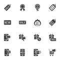 E-commerce online shopping vector icons set Royalty Free Stock Photo