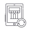 E commerce optimization icon, linear isolated illustration, thin line vector, web design sign, outline concept symbol