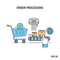E-commerce Order Processing and Shipping Workflow Royalty Free Stock Photo