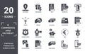 e.commerce.and.payment icon set. include creative elements as map pointer, insert card, cash machine, moneybox, shopping list, Royalty Free Stock Photo