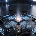 E-commerce Processor on Circuit Board Royalty Free Stock Photo