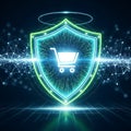 E-commerce Security Shield Concept Royalty Free Stock Photo