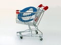 E-Commerce shopping cart (side view) Royalty Free Stock Photo