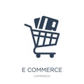 e commerce shopping cart tool icon in trendy design style. e commerce shopping cart tool icon isolated on white background. e Royalty Free Stock Photo