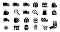 E-commerce Shopping and Delivery Icon Set Royalty Free Stock Photo