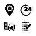 E-commerce Shopping. Simple Related Vector Icons Royalty Free Stock Photo