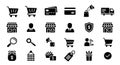 E-commerce and Shopping Solid Icon Set Royalty Free Stock Photo