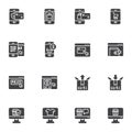 E-commerce and shopping vector icons set Royalty Free Stock Photo