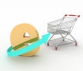 E-commerce sign with a trolley