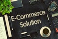 E-Commerce Solution on Black Chalkboard. 3D Rendering.