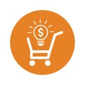 E commerce solution icon / orange vector