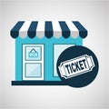 E-commerce store building ticket icon design Royalty Free Stock Photo