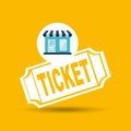E-commerce store building ticket icon design Royalty Free Stock Photo