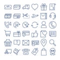 E-commerce thin line icons set