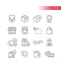 E-commerce thin line vector icon set. E commerce, online shopping.