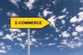 e-commerce traffic sign on blue sky Royalty Free Stock Photo