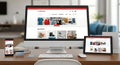 E-commerce Website Displayed on Multiple Devices Royalty Free Stock Photo