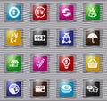 E-commers glass icons set Royalty Free Stock Photo