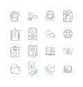 e-courses line icons collection. Learning, Online, Education, Curriculum, Training, Tutorial, Workshop vector and linear