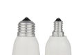 E27 and E14 lamp socket on white background Royalty Free Stock Photo