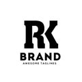 RK letter monogram strong and bold logo