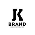 JK letter monogram strong and bold logo