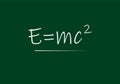 E equal to mc square on the green board Royalty Free Stock Photo