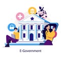 E-Government Services Vector Illustration Royalty Free Stock Photo
