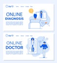 E-health digital clinic service landing page set