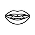 a e i letter mouth animate line icon vector illustration