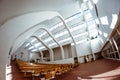 Interior fisheye of Alvar Aalto church in Riola Italy