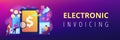 E-invoicing concept banner header. Royalty Free Stock Photo
