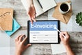 E-invoicing, Online banking and payment. Technology and business concept Royalty Free Stock Photo