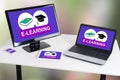 E-learning concept on different devices Royalty Free Stock Photo