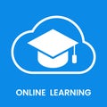 E-learning concept. Distance learning icon. Online training courses. Home leisure. Isolated vector element