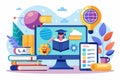 E learning concept showcasing online education tools and resources for students engaged in virtual learning Royalty Free Stock Photo
