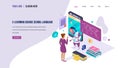 E-learning course school language. Online training, webinars, knowledge, internet lessons.