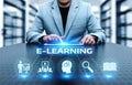 E-learning Education Internet Technology Webinar Online Courses concept Royalty Free Stock Photo