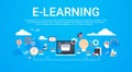 E-learning Education Online Background With Copy Space Global Distance Learning Concept